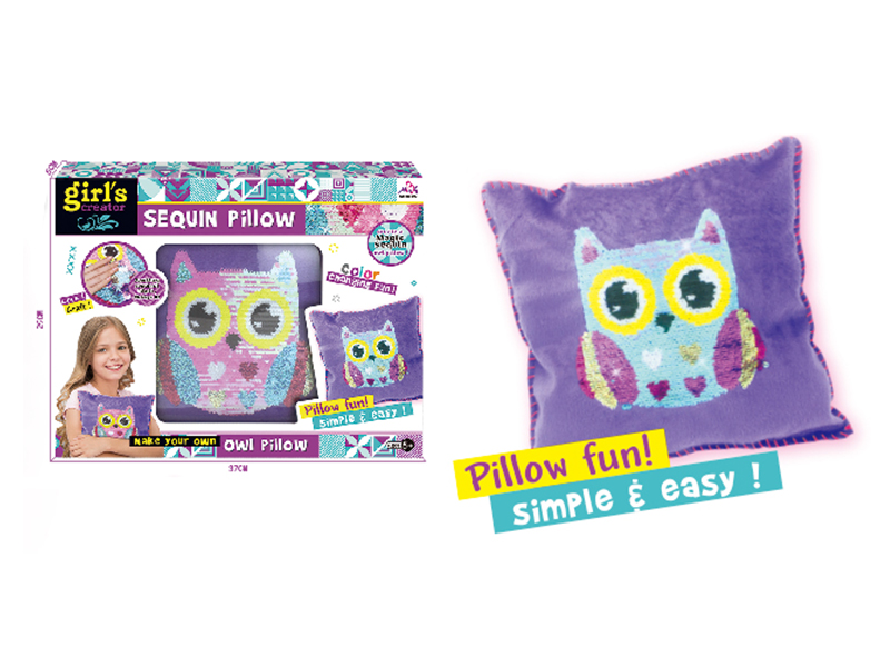 DIY Owl Sequin Pillow