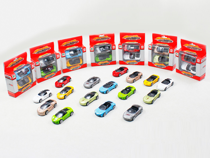 2PCS 1:64 Simulated Slide Alloy Car