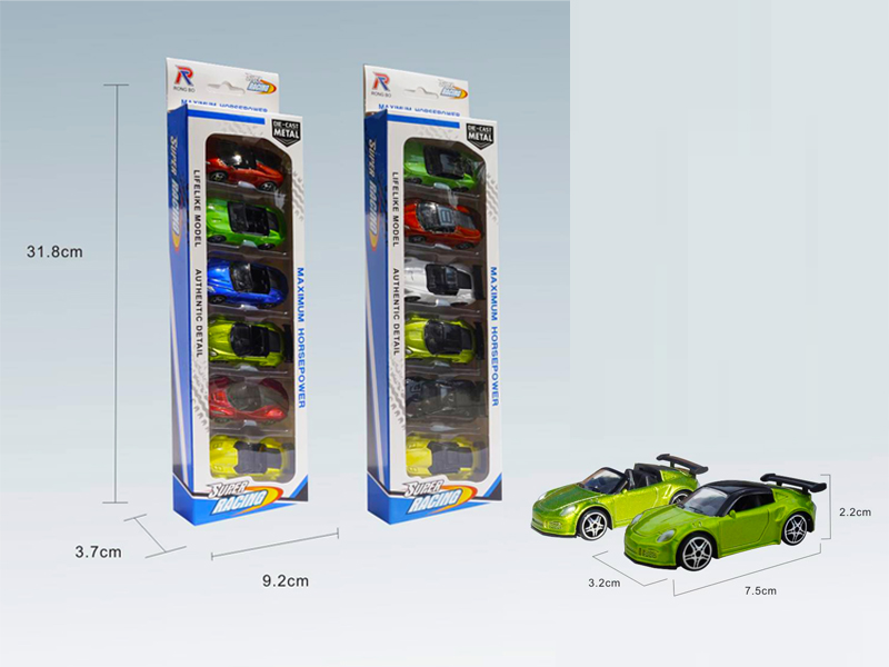 6PCS 1:68 Simulated Slide Alloy Car