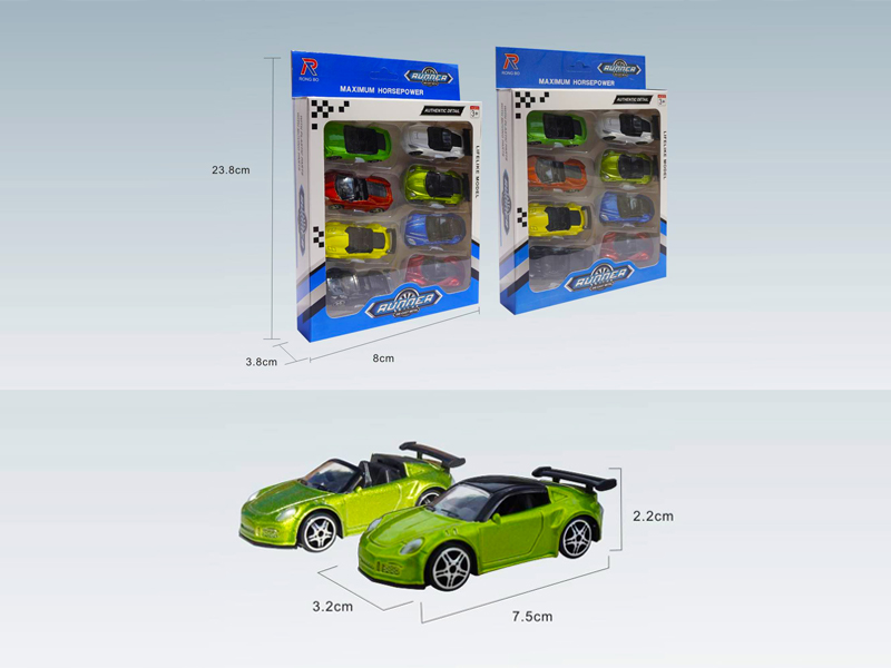 8PCS 1:68 Simulated Slide Alloy Car