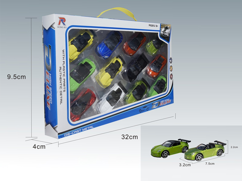 12PCS 1:68 Simulated Slide Alloy Car