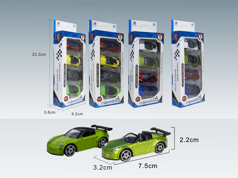 4PCS 1:68 Simulated Slide Alloy Car