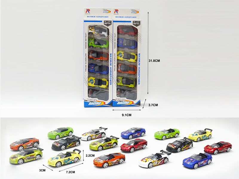 6PCS 1:68 Simulated Slide Alloy Car