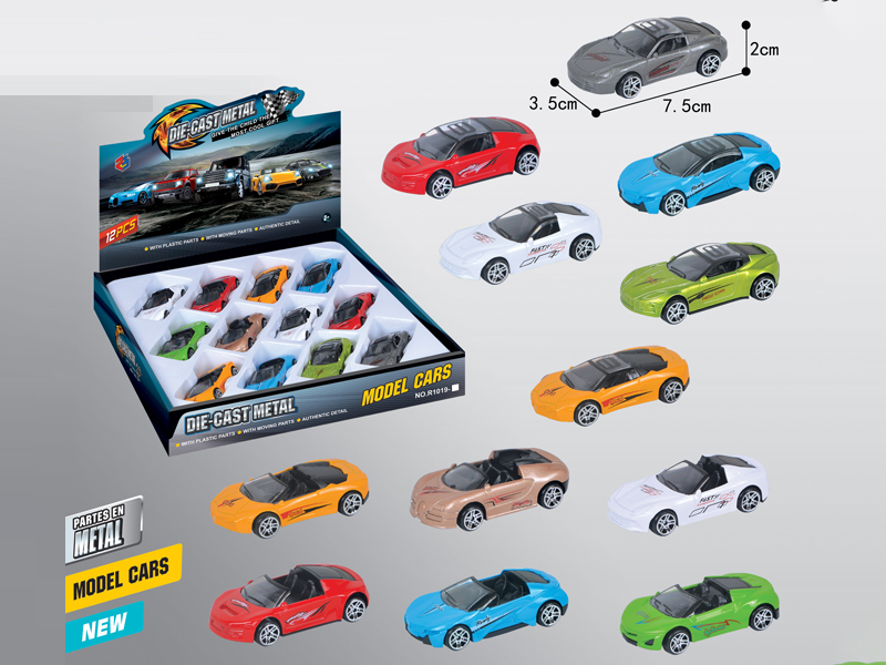 12Pcs 1:50 Simulated Slide Alloy Car