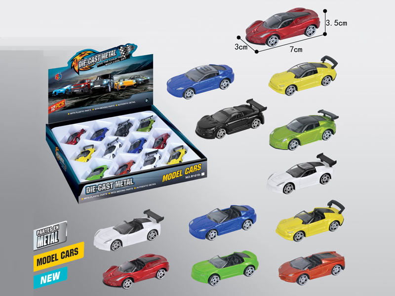 12Pcs 1:50 Simulated Slide Alloy Car