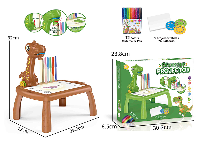 Dinosaur Projection Hand-Painted Table