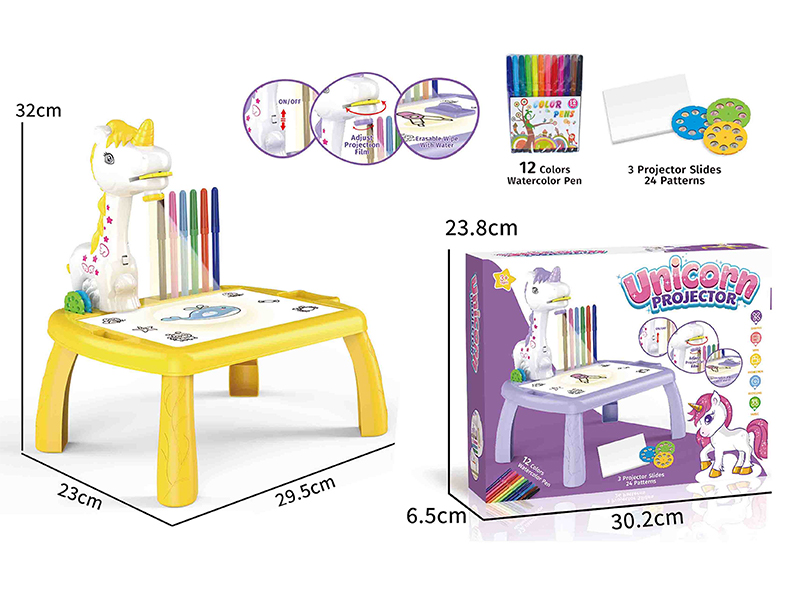 Unicorn Small Ma Baoli Projection Hand-Painted Table