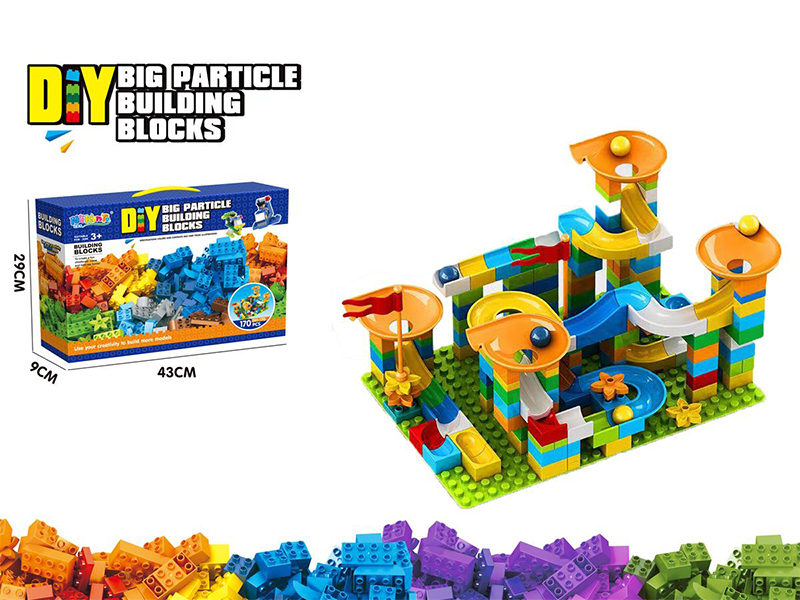 170pcs Slide Building Blocks +2 Pieces 12*16 Baseboards