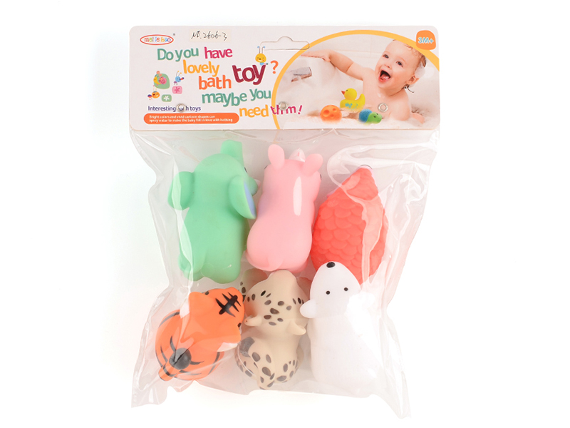 6pcs Soft Plastic Water Spray Animals