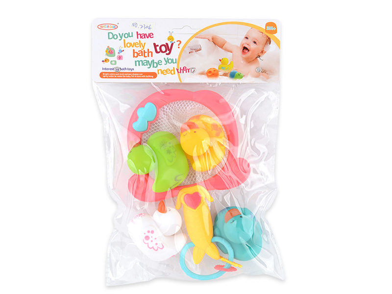 Bath Toys 4pcs Ducks + Scoop Net