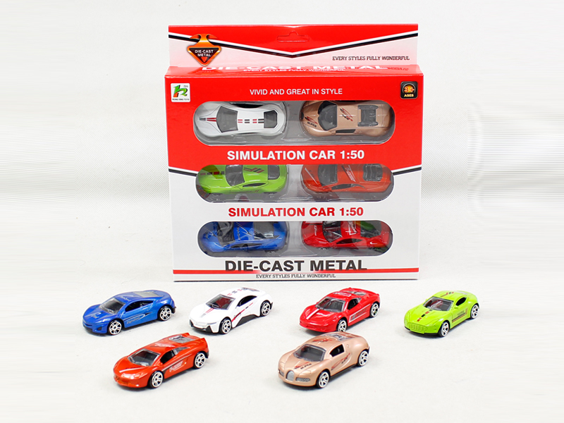 6PCS Simulated Slide Alloy Car