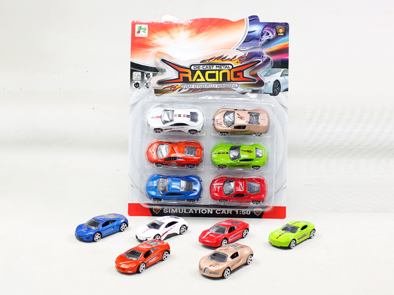 6PCS Simulated Slide Alloy Car