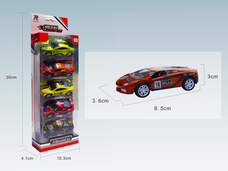 5PCS 1:50 Simulated Pull Back Racing Alloy Car