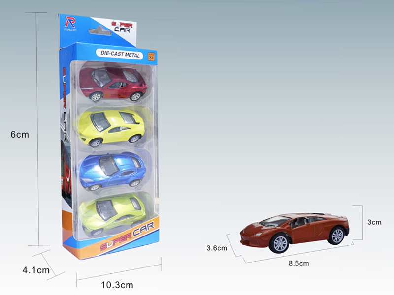4PCS 1:50 Simulated Pull Back Alloy Cars