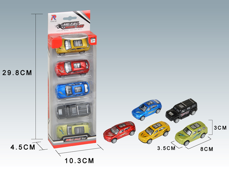 5PCS Simulated Off-Road Pull Back Alloy Vehicle
