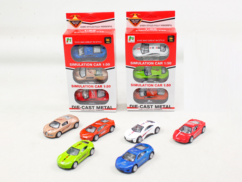 3PCS Simulation Pull Back Alloy Car