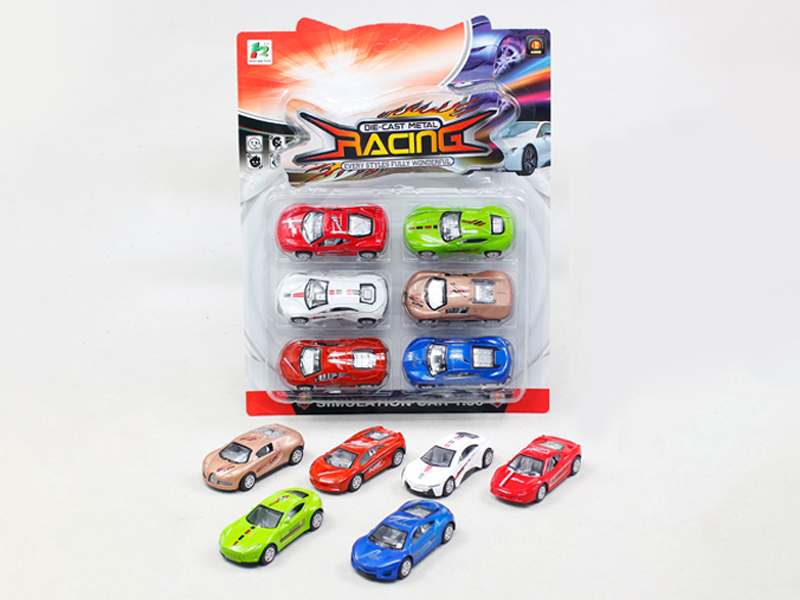 6PCS Simulation Pull Back Alloy Car