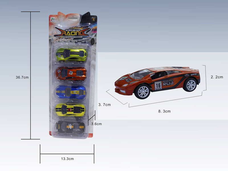 5PCS 1:50 Simulated Pull Back Alloy Cars