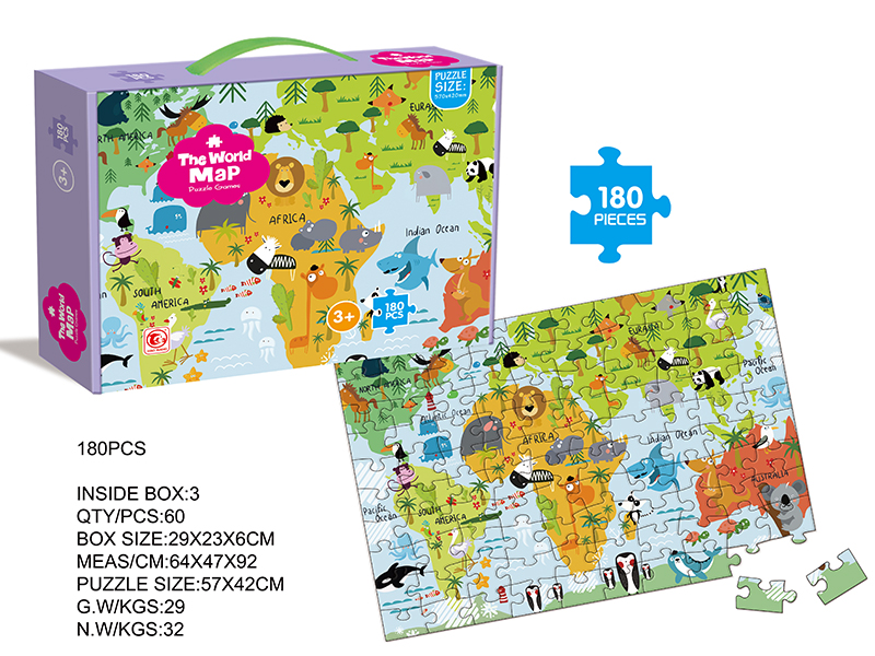 180pcs The World Map Puzzle