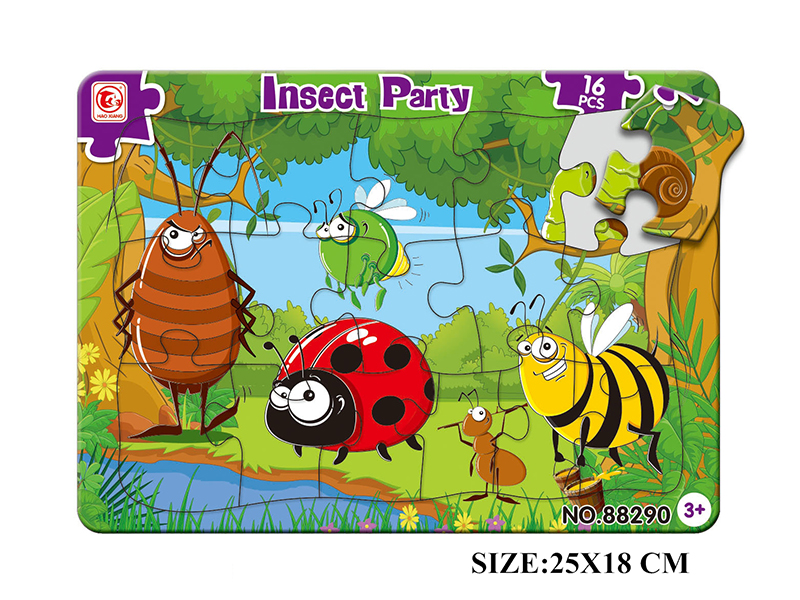16pcs Insect Party Double-Layer Puzzle