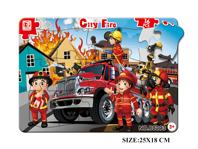 16pcs City Fire Double-Layer Puzzle