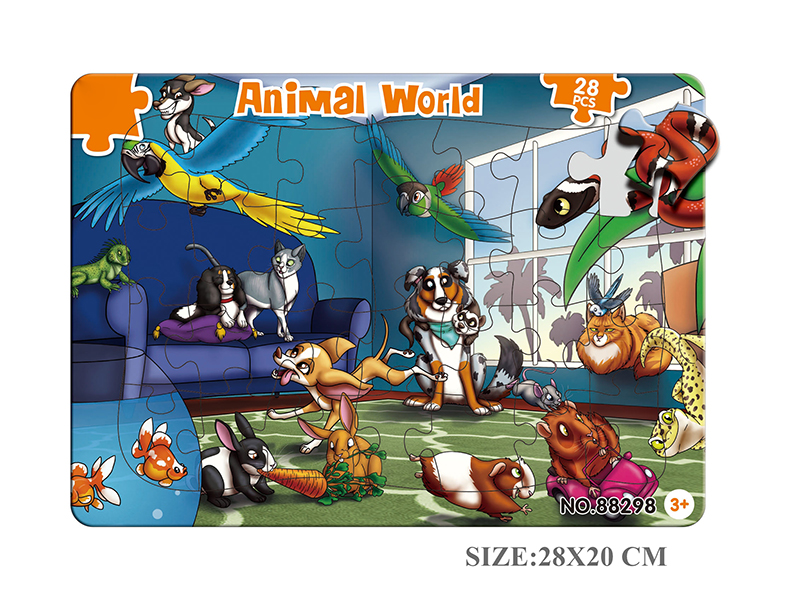 28pcs Animal World Double-Layer Puzzle