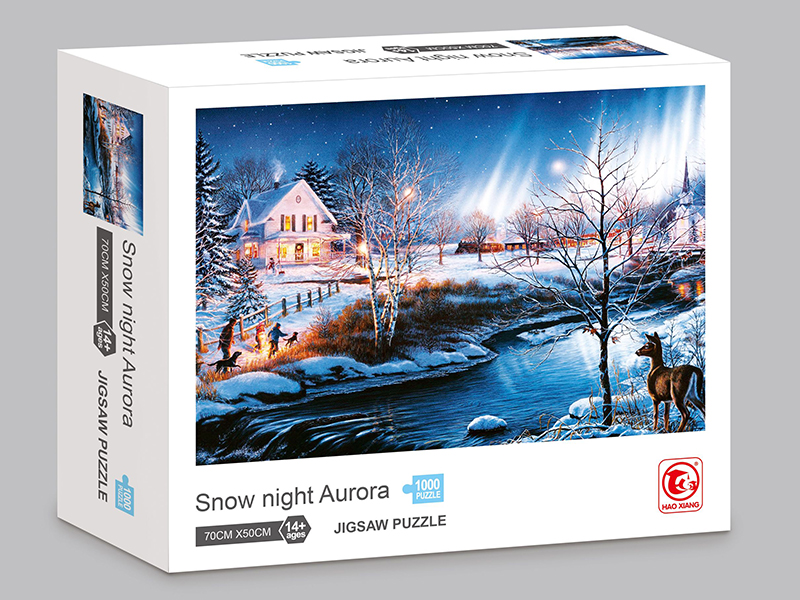 1000 Piece Snow Night Aurora Jigsaw Puzzle