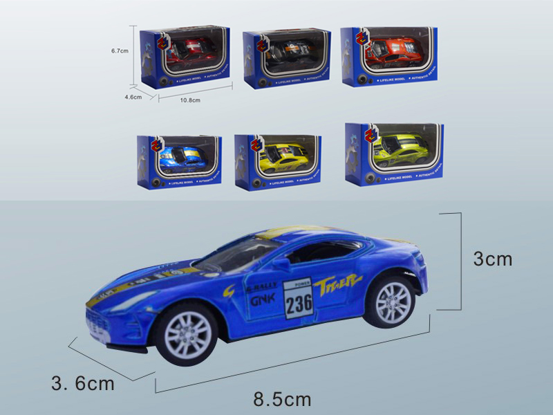 6PCS 1:50 Simulated Pull Back Racing Alloy Car