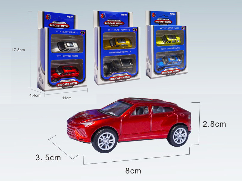 2PCS 1:50 Simulated Pull Back Alloy Car