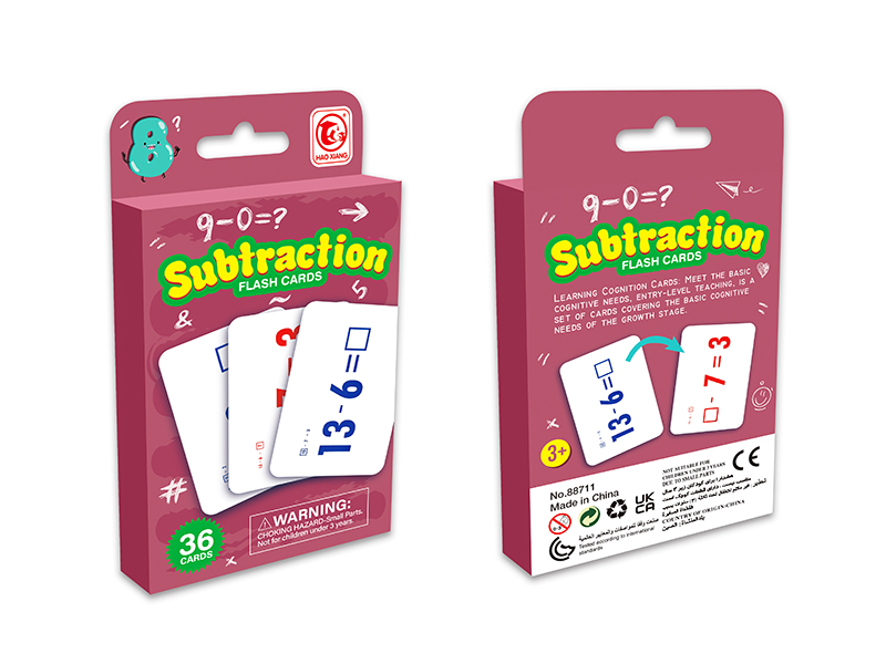 Subtraction Flash Cards 36pcs