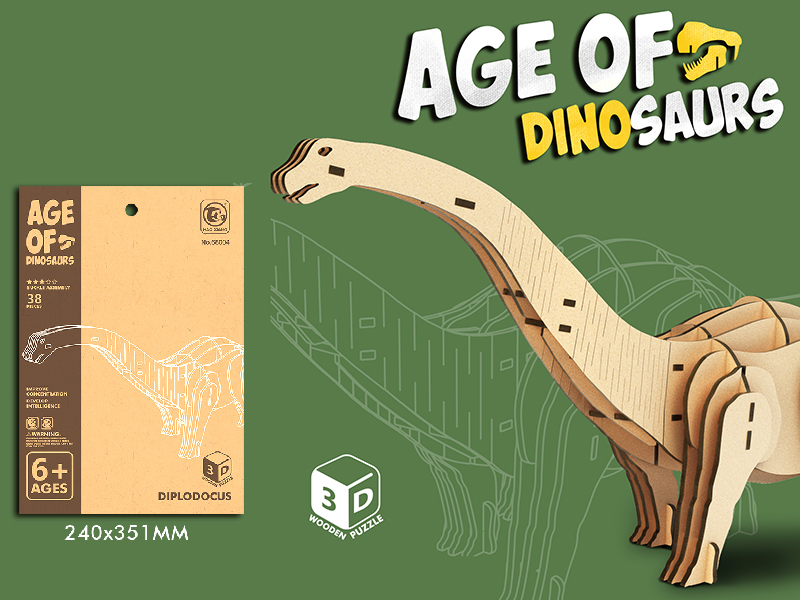 Wooden 3D Puzzle Diplodocus