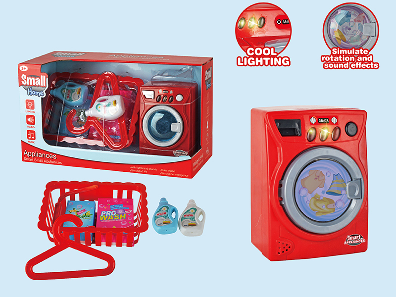 Electric Medium Bucket Washing Machine With Lights + Basket Hanger Accessories