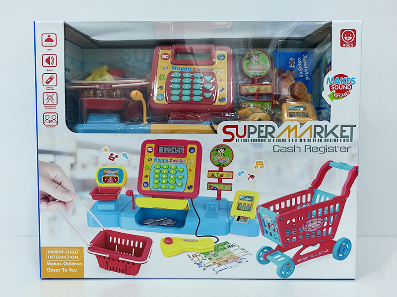 Shopping Cart Cash Register Hamburger Set