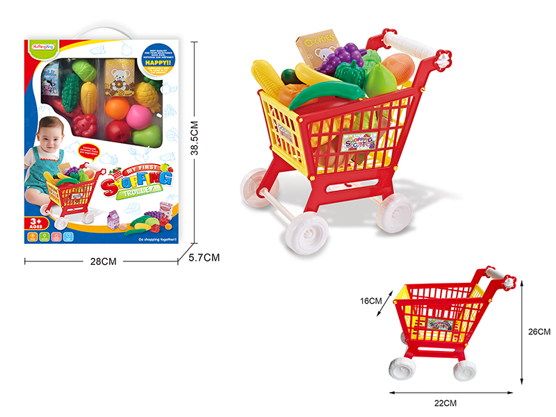 Shopping Cart +14pcs Food