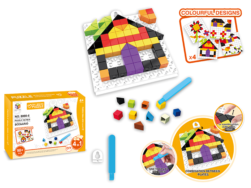 Toy Bricks Puzzle DIY Scenario Series -1 Baseplate +98PCS
