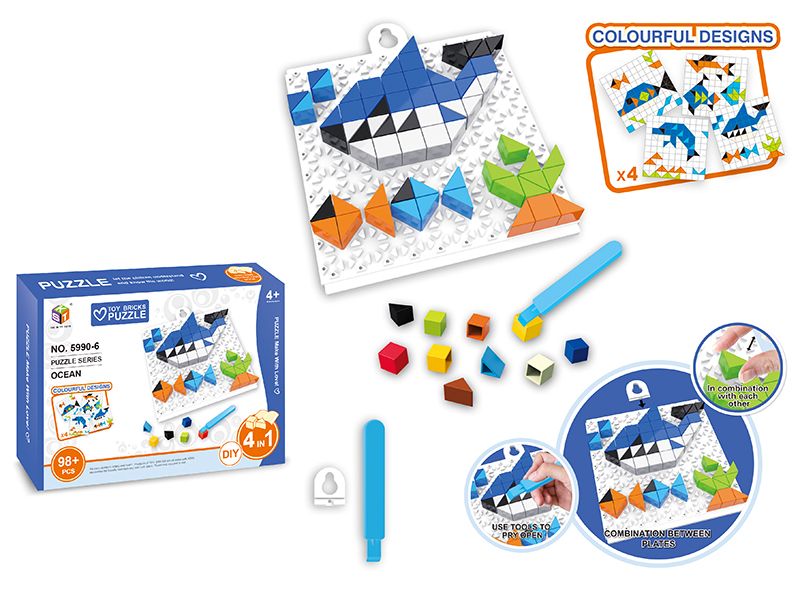Toy Bricks Puzzle DIY Ocean Series -1 Baseplate +98PCS