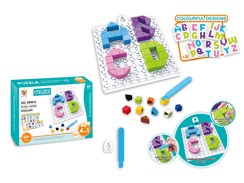 Toy Bricks Puzzle DIY Alphabet Series -1 Baseplate +98PCS