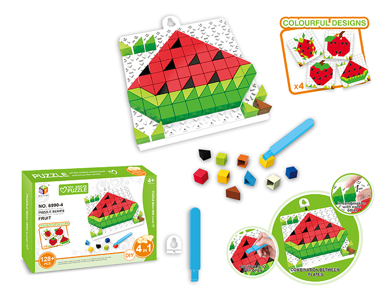 Toy Bricks Puzzle DIY Fruit Series -1 Baseplate +128PCS
