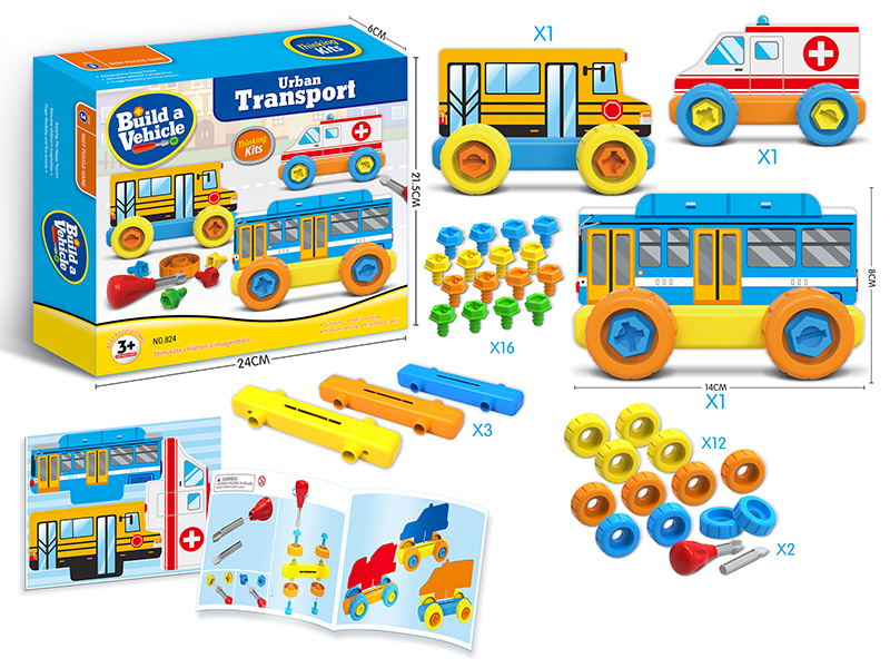 DIY Assembly Toys Urban Transport Series