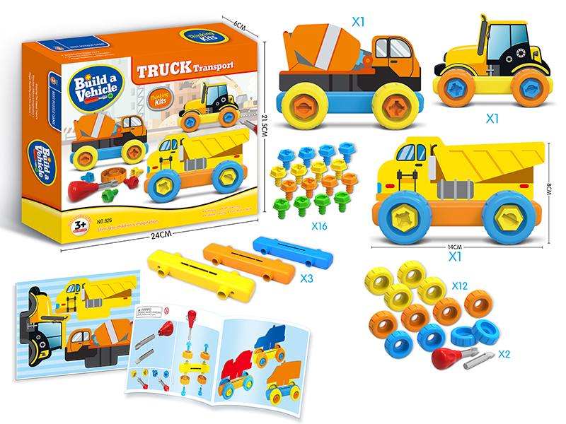 DIY Assembly Toys Truck Transport Series