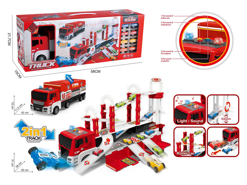 Multi-Function Friction Deformable Light Fire Container Storage Truck With Light And Music