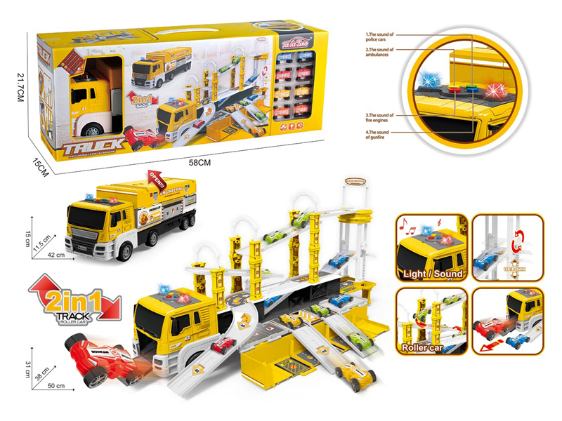 Multi-Function Friction Deformable Light Engineering Container Storage Vehicle With Light And Music