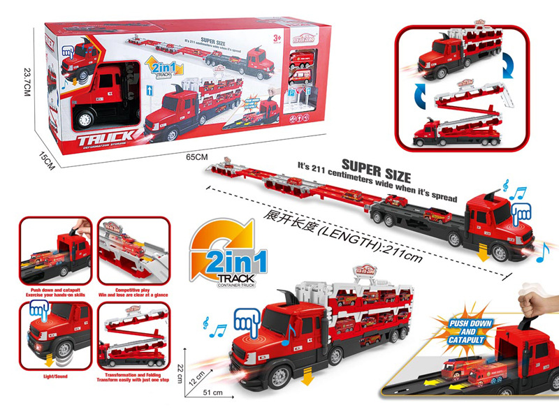 Extra Large Folding Deformation Fire Fighting Sliding Track With Light And Music For Ejection And Storage Of Large Trucks