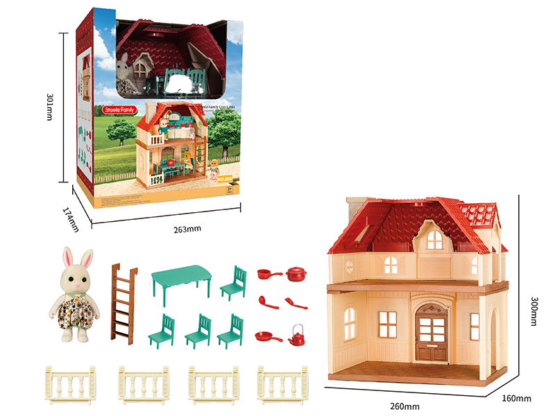 Double-Storey Villa Miniature Scene