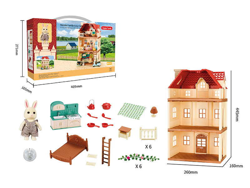 Three Storeys Villa Miniature Scene