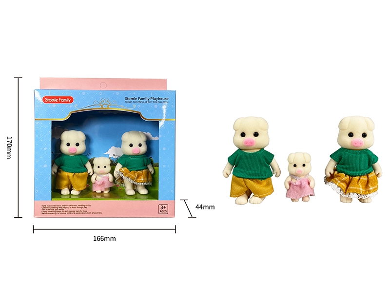 Pig Action Figures 3pcs