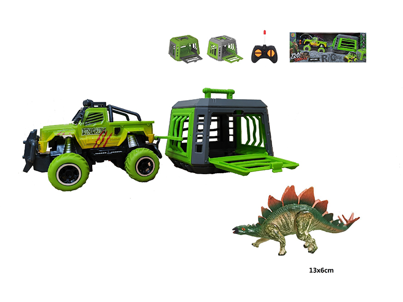 1:43 R/C Barton Car With Cage + Stegosaurus