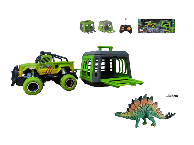 1:43 R/C Barton Car With Cage + Stegosaurus