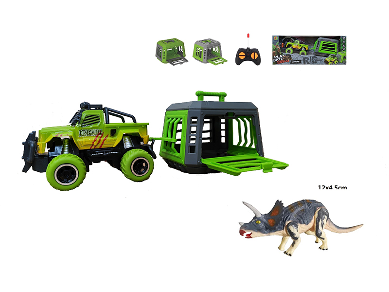 1:43 R/C Barton Car With Cage + Triceratops