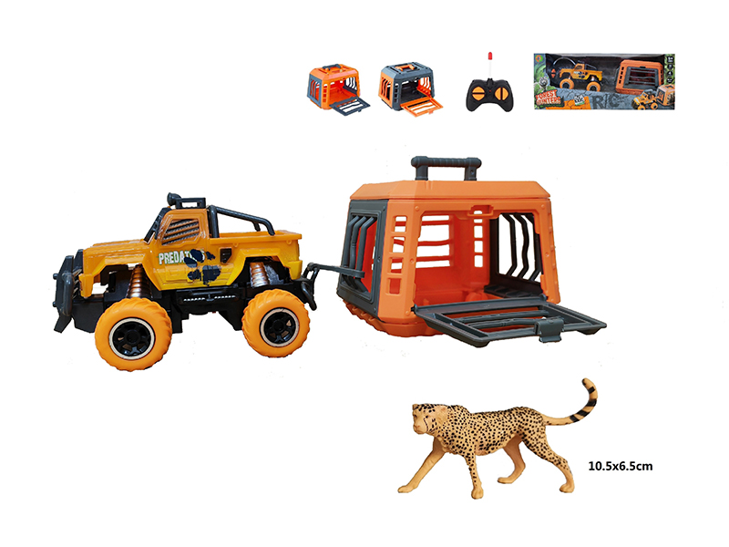 1:43 R/C Car With Cage + Leopard